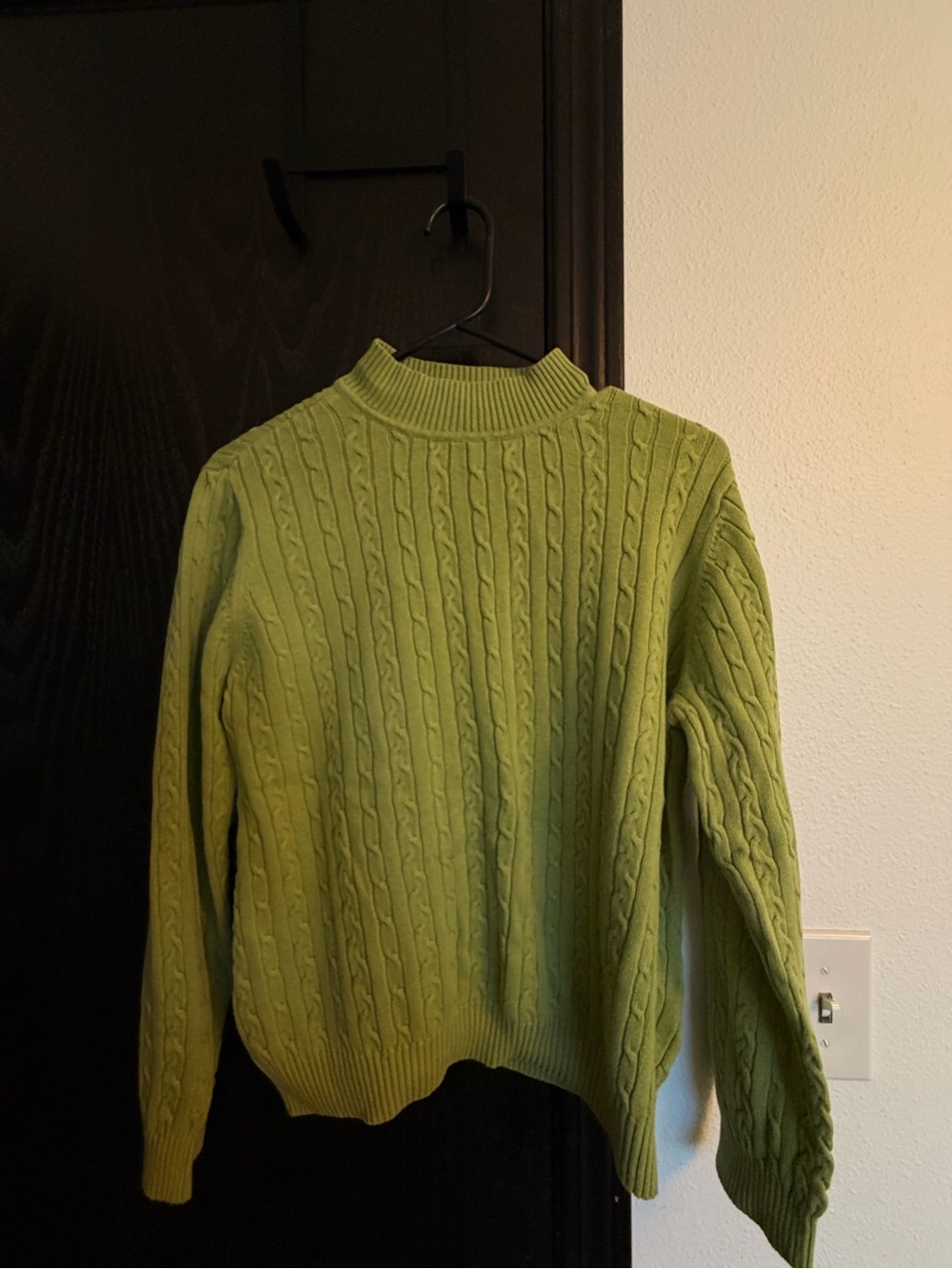 Studio Works Cable Knit Sweater Green Size Large